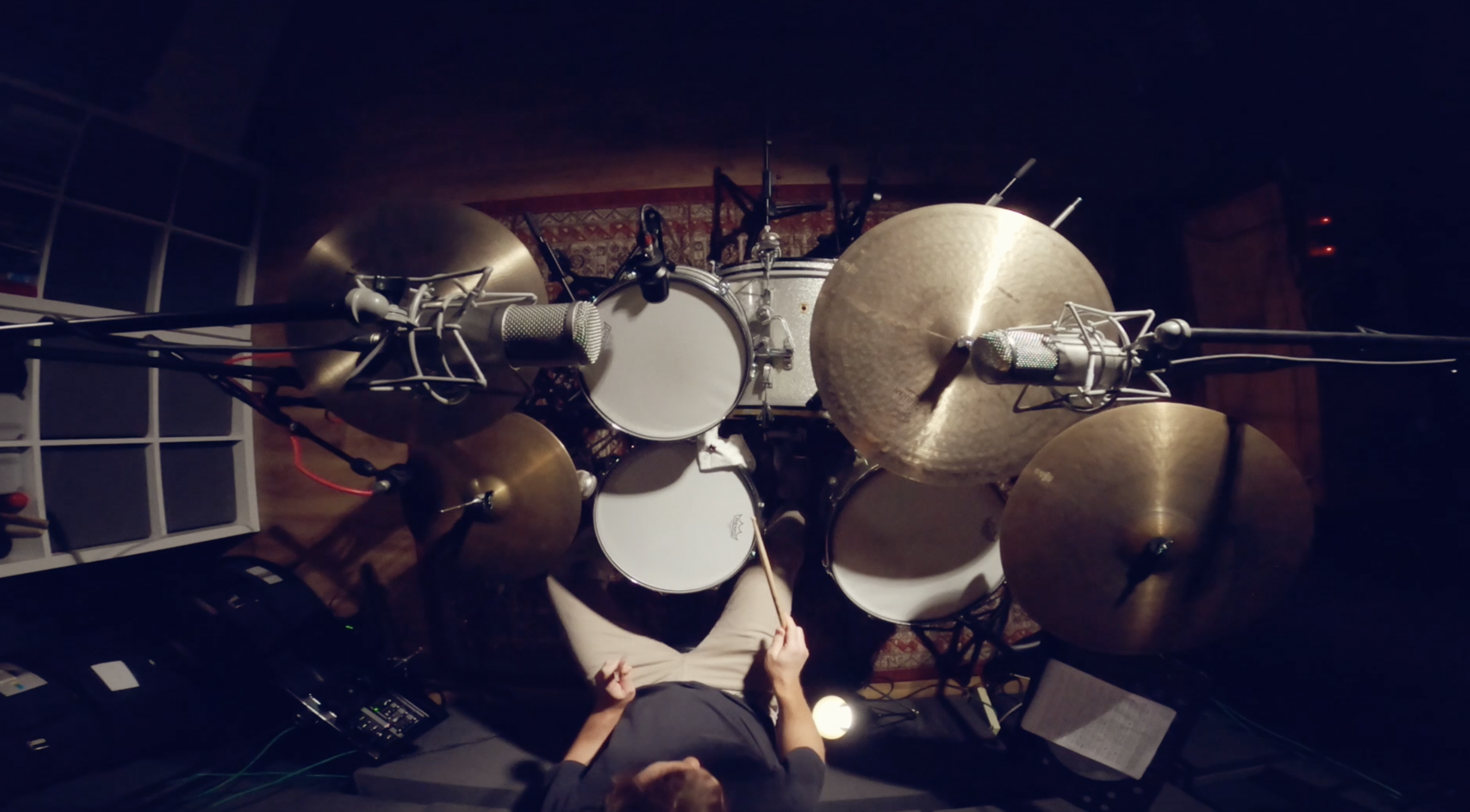 drum teacher online in Newport South Wales drum kit in studio image
